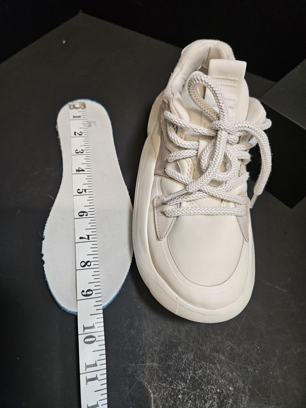 UGG LA Cloud Lace Sneakers Women's Lightweight Platform Shoes White Grey Sz 7 - Picture 5 of 17